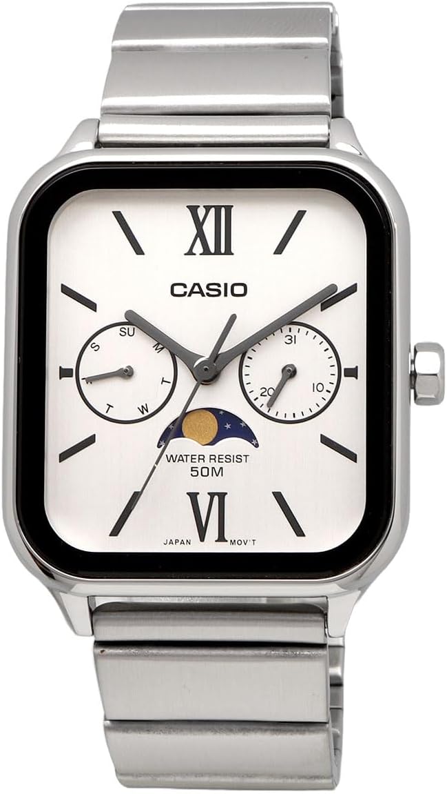 [カシオ] CASIO スタンダード ムーンフェイズ Moon phase アナログ メンズ 腕時計 MTP-M305D-7A2V メタルバンド シルバー 海外モデル [並行輸入品]
