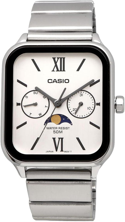 [カシオ] CASIO スタンダード ムーンフェイズ Moon phase アナログ メンズ 腕時計 MTP-M305D-7A2V メタルバンド シルバー 海外モデル [並行輸入品]