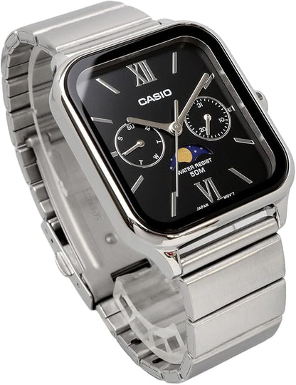 [カシオ] CASIO スタンダード ムーンフェイズ Moon phase アナログ メンズ 腕時計 MTP-M305D-1A2V メタルバンド ブラック 海外モデル [並行輸入品]