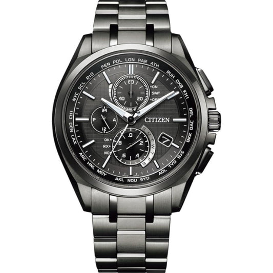 [シチズン]CITIZEN 腕時計 ATTESA アテッサ Eco-Drive エコ・ドライブ 電波時計 ダイレクトフライト DLC仕様 AT8044-56E メンズ