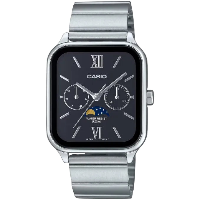 [カシオ] CASIO スタンダード ムーンフェイズ Moon phase アナログ メンズ 腕時計 MTP-M305D-1A2V メタルバンド ブラック 海外モデル [並行輸入品]