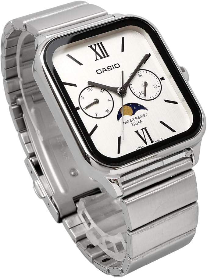 [カシオ] CASIO スタンダード ムーンフェイズ Moon phase アナログ メンズ 腕時計 MTP-M305D-7A2V メタルバンド シルバー 海外モデル [並行輸入品]