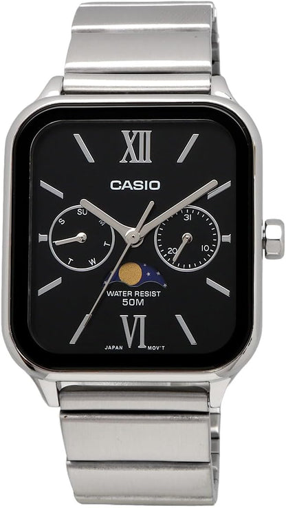 [カシオ] CASIO スタンダード ムーンフェイズ Moon phase アナログ メンズ 腕時計 MTP-M305D-1A2V メタルバンド ブラック 海外モデル [並行輸入品]