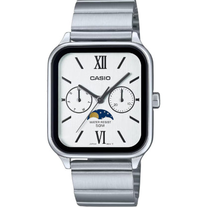[カシオ] CASIO スタンダード ムーンフェイズ Moon phase アナログ メンズ 腕時計 MTP-M305D-7A2V メタルバンド シルバー 海外モデル [並行輸入品]