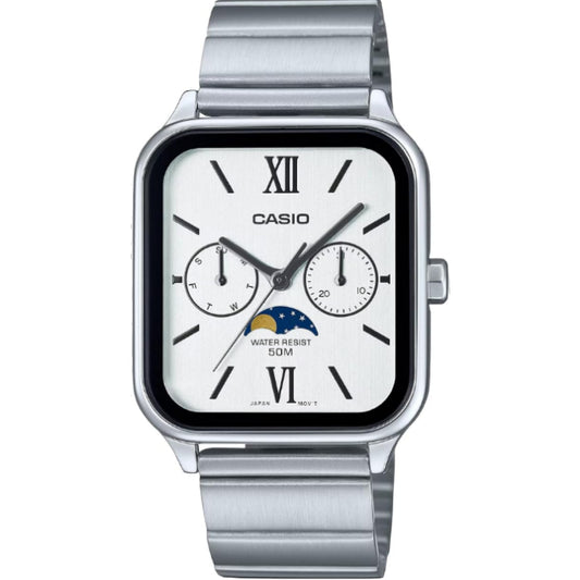 [カシオ] CASIO スタンダード ムーンフェイズ Moon phase アナログ メンズ 腕時計 MTP-M305D-7A2V メタルバンド シルバー 海外モデル [並行輸入品]