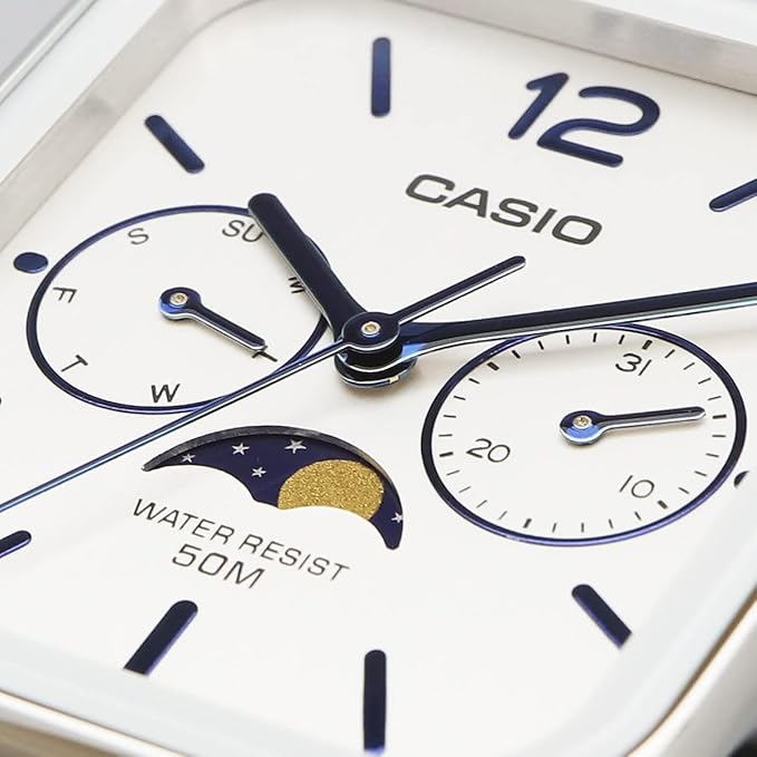 [カシオ] CASIO スタンダード ムーンフェイズ Moon phase アナログ メンズ 腕時計 MTP-M305D-7AV メタルバンド シルバー 海外モデル [並行輸入品]