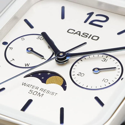 [カシオ] CASIO スタンダード ムーンフェイズ Moon phase アナログ メンズ 腕時計 MTP-M305D-7AV メタルバンド シルバー 海外モデル [並行輸入品]
