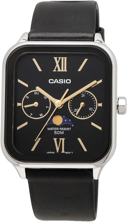 [カシオ] CASIO スタンダード ムーンフェイズ Moon phase アナログ メンズ 腕時計 MTP-M305L-1A2V ブラックレザーバンド ブラック 海外モデル [並行輸入品]