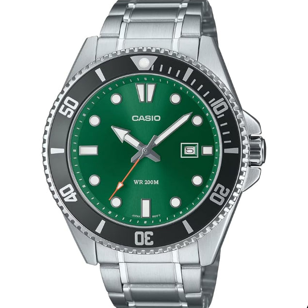 [カシオ] CASIO スタンダード アナログ スポーツ 20気圧防水 腕時計 MDV-107D-3A2V メンズ グリーンダイアル メタルバンド 海外モデル [並行輸入品]