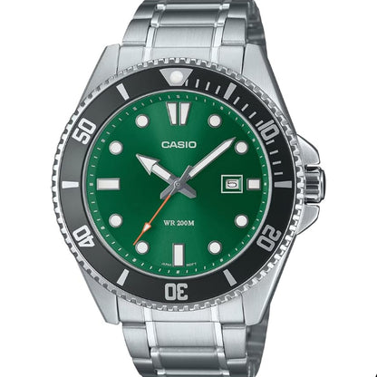 [カシオ] CASIO スタンダード アナログ スポーツ 20気圧防水 腕時計 MDV-107D-3A2V メンズ グリーンダイアル メタルバンド 海外モデル [並行輸入品]