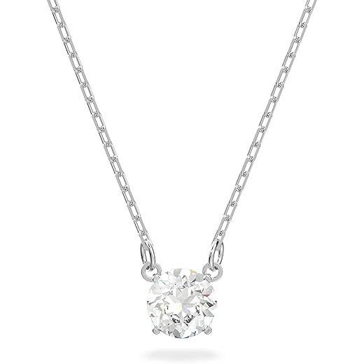 【公式】【スワロフスキー】Stilla Attract ネックレス, ラウンドカット, ホワイト, ロジウム・プレーティング