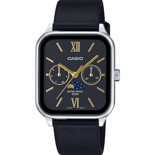 [カシオ] CASIO スタンダード ムーンフェイズ Moon phase アナログ メンズ 腕時計 MTP-M305L-1A2V ブラックレザーバンド ブラック 海外モデル [並行輸入品]