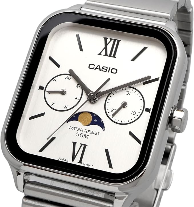 [カシオ] CASIO スタンダード ムーンフェイズ Moon phase アナログ メンズ 腕時計 MTP-M305D-7A2V メタルバンド シルバー 海外モデル [並行輸入品]