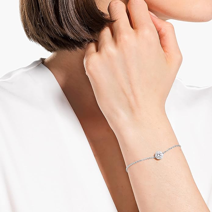 【スワロフスキー】Angelic ブレスレット, ラウンドカット, ホワイト, ロジウム・プレーティング