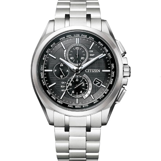 [CITIZEN] アテッサ ATTESA エコ・ドライブ 電波時計 ( シルバー / ビジネス / 防水 / メンズ ) AT8040-57E ダイレクトフライト シチズン 電波ソーラー
