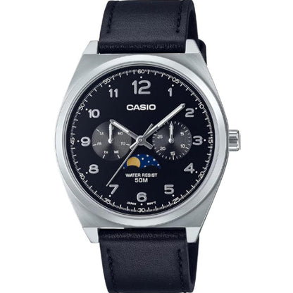 [カシオ] CASIO スタンダード ムーンフェイズ Moon phase アナログ メンズ 腕時計 MTP-M300L-1AV ブラックレザーバンド ブラック 海外モデル [並行輸入品]