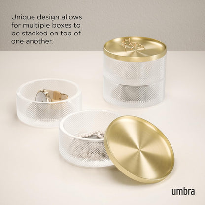 umbra (アンブラ) テソラ ジュエリーボックス ガラス×ゴールド 収納 円 円形 jewelry box round elegant