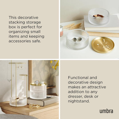 umbra (アンブラ) テソラ ジュエリーボックス ガラス×ゴールド 収納 円 円形 jewelry box round elegant