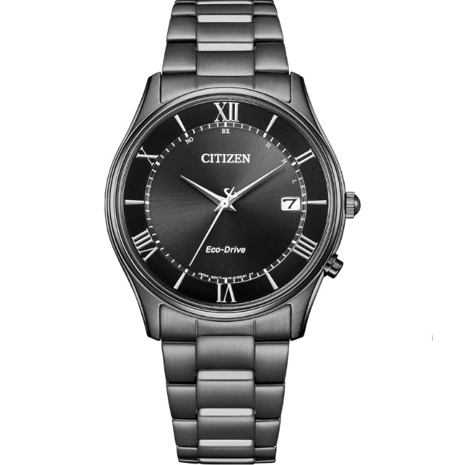 [CITIZEN] 腕時計 CITIZEN COLLECTION (電波時計/防水/薄型) AS1064-53E 光発電エコ・ドライブ NIGHT COLOUR EDITION サファイアガラス メンズ ビジネス アナログ シンプル 日付 秒針ブラック 黒 電波ソーラー