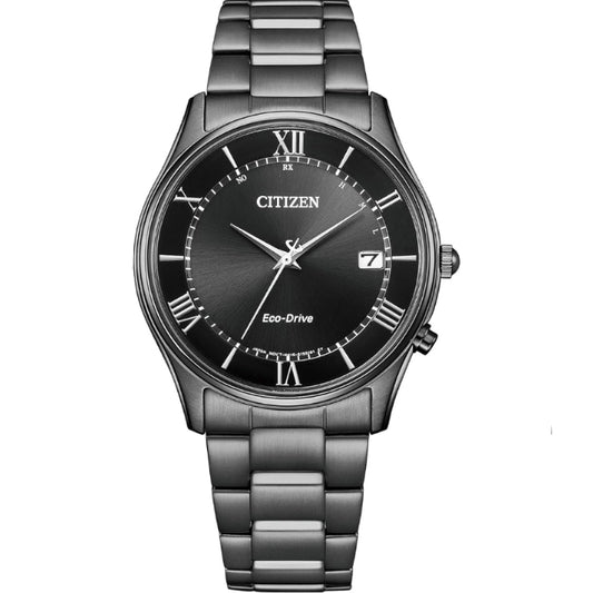 [CITIZEN] 腕時計 CITIZEN COLLECTION (電波時計/防水/薄型) AS1064-53E 光発電エコ・ドライブ NIGHT COLOUR EDITION サファイアガラス メンズ ビジネス アナログ シンプル 日付 秒針ブラック 黒 電波ソーラー