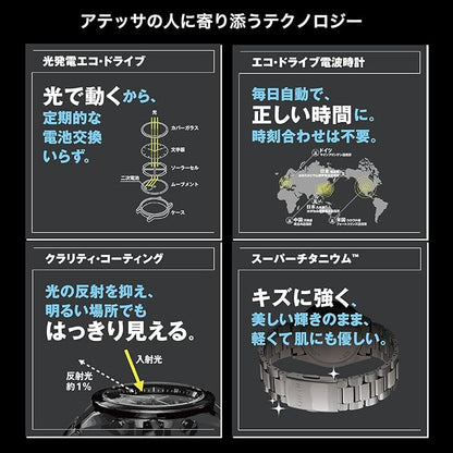 [CITIZEN] 腕時計 ATTESA AT8286-65E (限定モデル/エコ・ドライブ電波時計/チタン) メンズ 100周年限定モデル LAYERS of TIME 光発電エコ・ドライブ 電波時計 防水 日付 ブラック 黒
