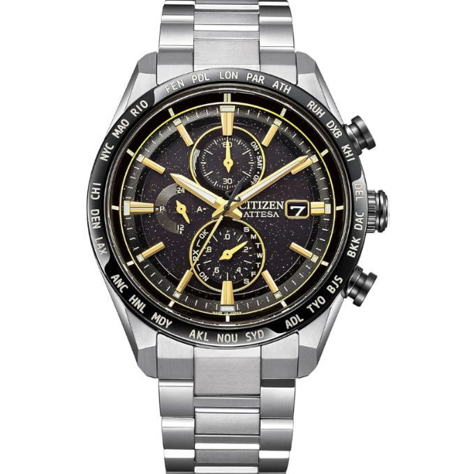 [CITIZEN] 腕時計 ATTESA (電波時計/防水/限定) AT8184-57E HINODE COLLECTION 軽量 チタン 光発電エコ・ドライブ サファイアガラス メンズ ビジネス アナログ ギフト シルバー ゴールド ブラック 金 黒 電波ソーラー