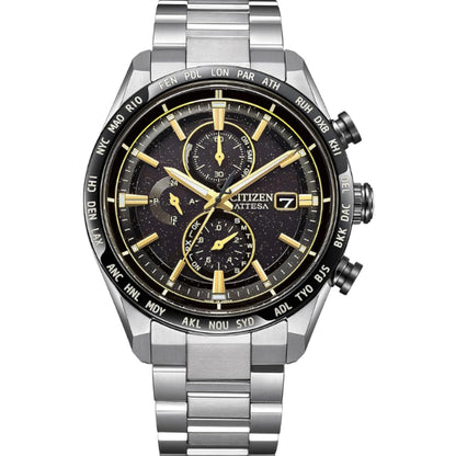 [CITIZEN] 腕時計 ATTESA (電波時計/防水/限定) AT8184-57E HINODE COLLECTION 軽量 チタン 光発電エコ・ドライブ サファイアガラス メンズ ビジネス アナログ ギフト シルバー ゴールド ブラック 金 黒 電波ソーラー