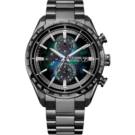[CITIZEN] 腕時計 ATTESA AT8286-65E (限定モデル/エコ・ドライブ電波時計/チタン) メンズ 100周年限定モデル LAYERS of TIME 光発電エコ・ドライブ 電波時計 防水 日付 ブラック 黒