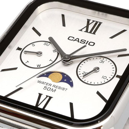 [カシオ] CASIO スタンダード ムーンフェイズ Moon phase アナログ メンズ 腕時計 MTP-M305D-7A2V メタルバンド シルバー 海外モデル [並行輸入品]