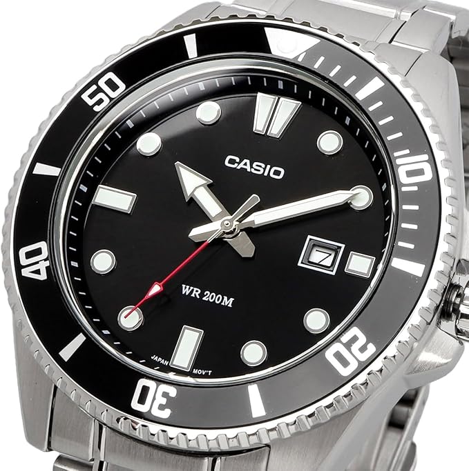 [カシオ] CASIO スタンダード アナログ スポーツ 20気圧防水 腕時計 MDV-107D-1A1V メンズ ブラックベゼル メタルバンド 海外モデル [並行輸入品]