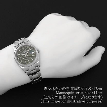 中古（目立った傷や汚れなし）ロレックス デイトジャスト36 126200 オリーブグリーン パームモチーフ 3列 オイスターブレス ランダム番 中古 メンズ 腕時計 16F4ROAU3098