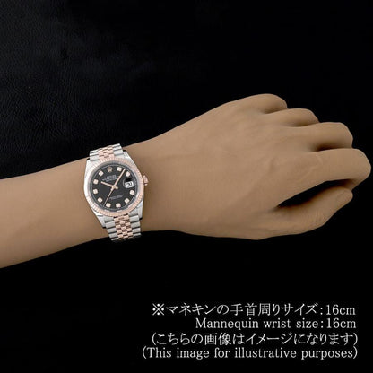 中古（目立った傷や汚れなし）ロレックス デイトジャスト36 10Pダイヤ 126231G ブラック 5列 ジュビリーブレス ランダム番 中古 メンズ 腕時計 0VN8ROAU0001