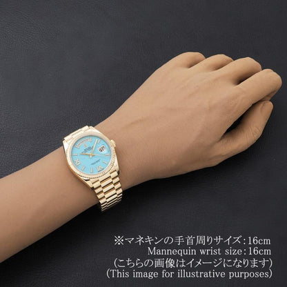 中古（目立った傷や汚れなし）ロレックス デイデイト36 パヴェダイヤインデックス 128238 ターコイズ ランダム番 中古 メンズ 腕時計 04I3ROAU0003