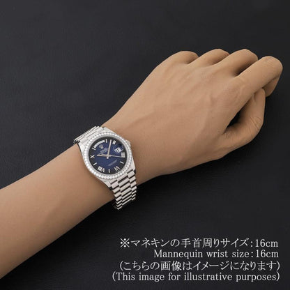 中古（目立った傷や汚れなし）ロレックス デイデイト36 ベゼルダイヤ 128349RBR ブルー オンブレ ローマ ランダム番 中古 メンズ 腕時計 008WROAU1029