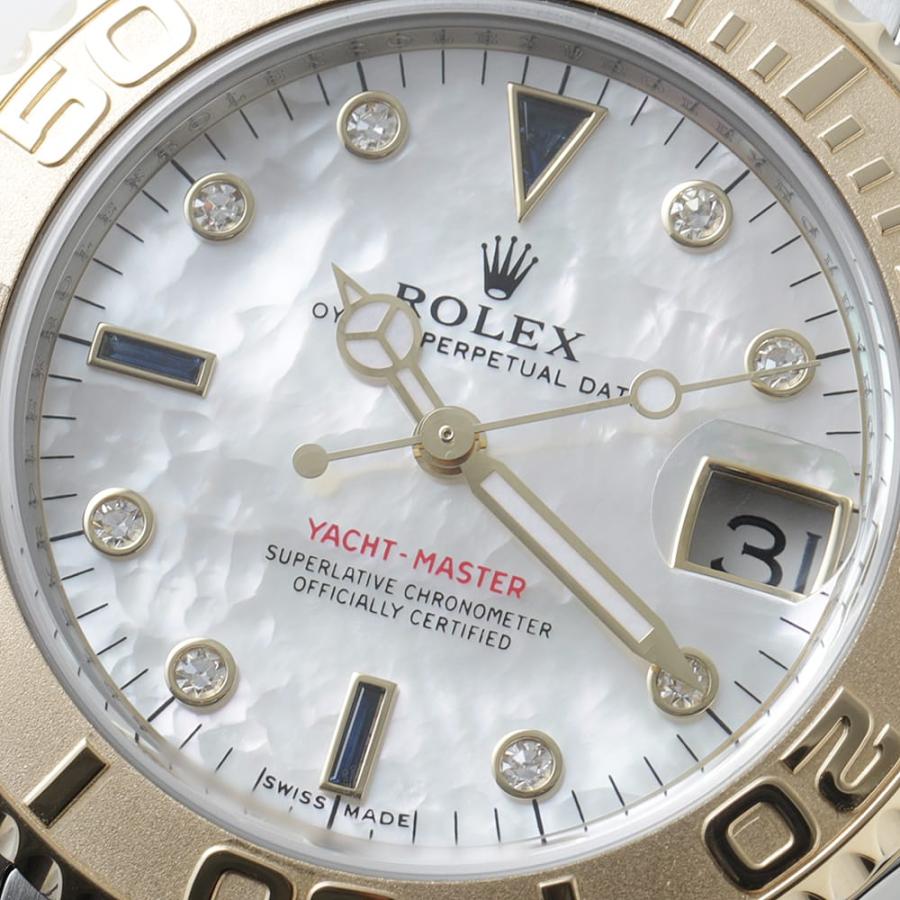中古（目立った傷や汚れなし）ロレックス ヨットマスター 8Pダイヤ 3Pサファイア 168623NGS ホワイトシェル ランダム番 中古 ボーイズ(ユニセックス) 腕時計 0087ROAU0374
