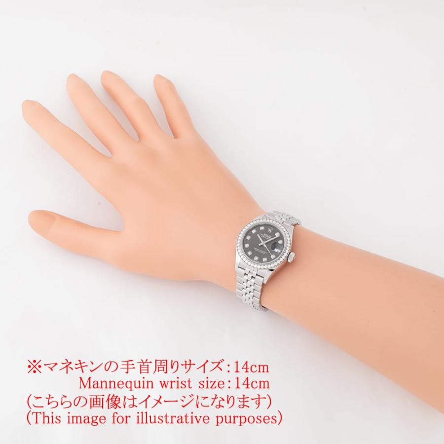 中古（目立った傷や汚れなし）ロレックス デイトジャスト ベゼルダイヤ 10Pダイヤ 279384RBR グレー ランダム番 中古 レディース 腕時計 13A3ROAU0740