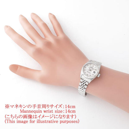 中古（目立った傷や汚れなし）ロレックス デイトジャスト 69174NA ホワイトシェル アラビア U番 中古 レディース 腕時計 16F4ROAU3061