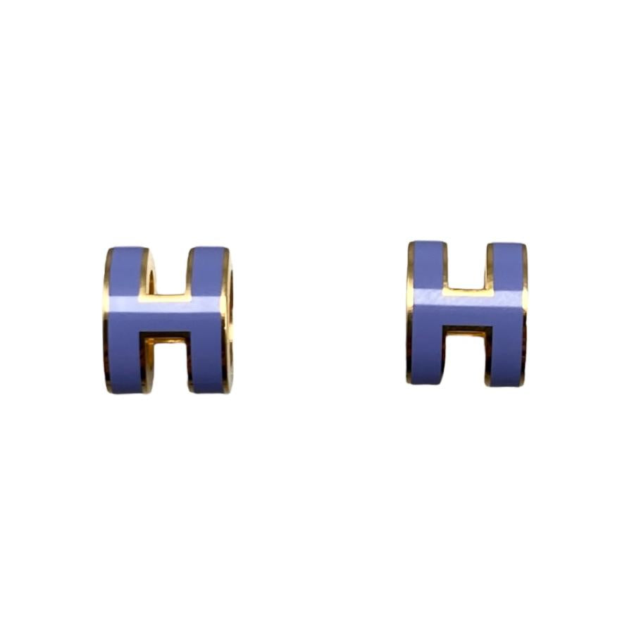 エルメス ピアス ポップアッシュ ミニ H608002F11 Hロゴ リラ パープル ゴールド BOUCLES D'OREILLES MINI POP H HERMES
