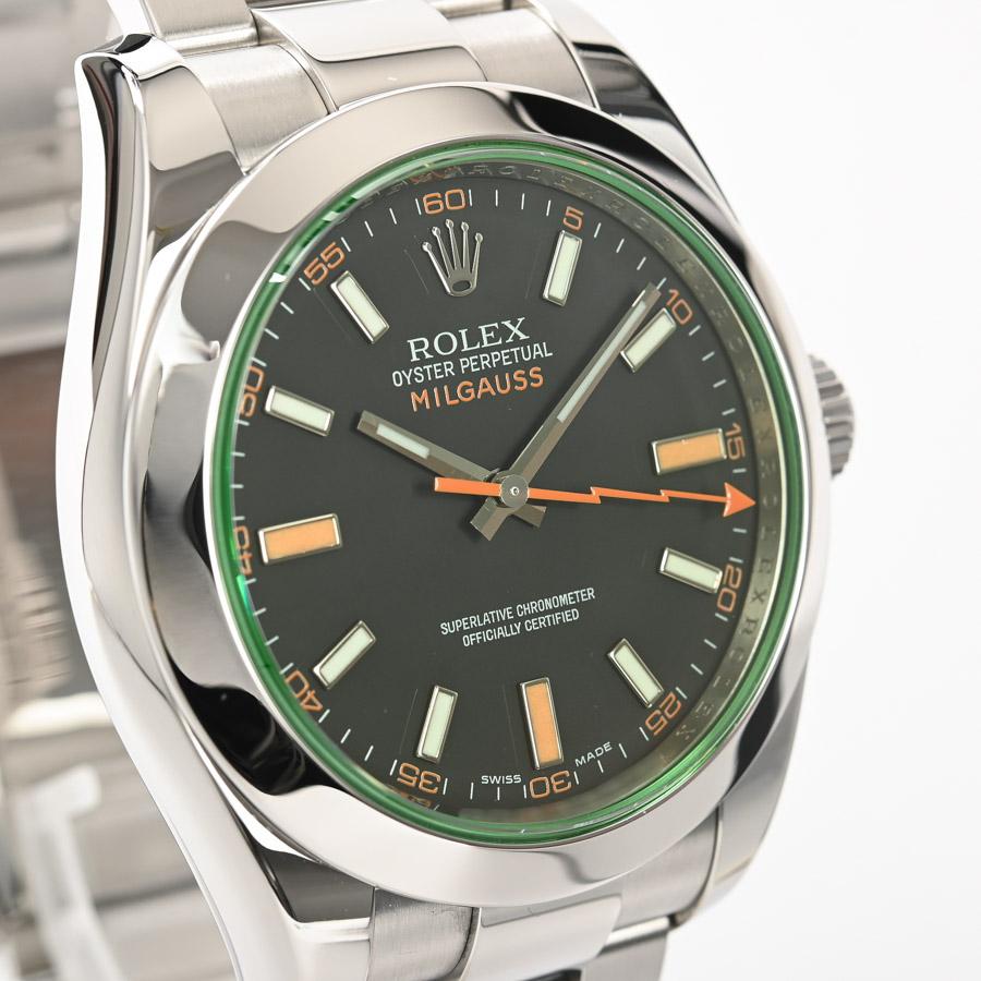 中古（目立った傷や汚れなし）ロレックス ミルガウス 腕時計 116400GV V番 ブラック メンズ 中古A品