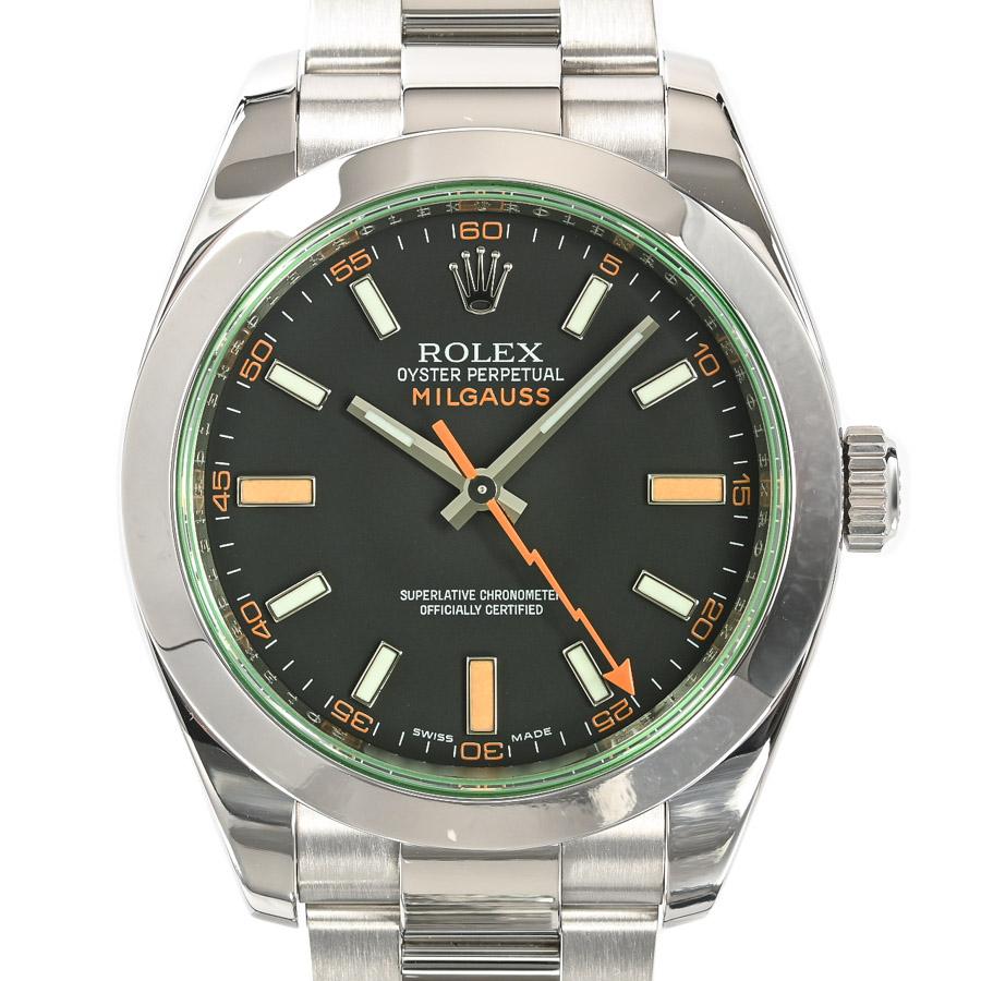 中古（目立った傷や汚れなし）ロレックス ミルガウス 腕時計 116400GV V番 ブラック メンズ 中古A品