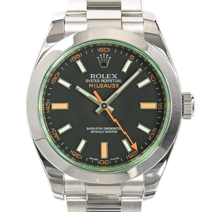 中古（目立った傷や汚れなし）ロレックス ミルガウス 腕時計 116400GV V番 ブラック メンズ 中古A品