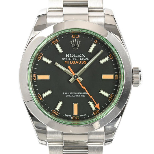 中古（目立った傷や汚れなし）ロレックス ミルガウス 腕時計 116400GV V番 ブラック メンズ 中古A品