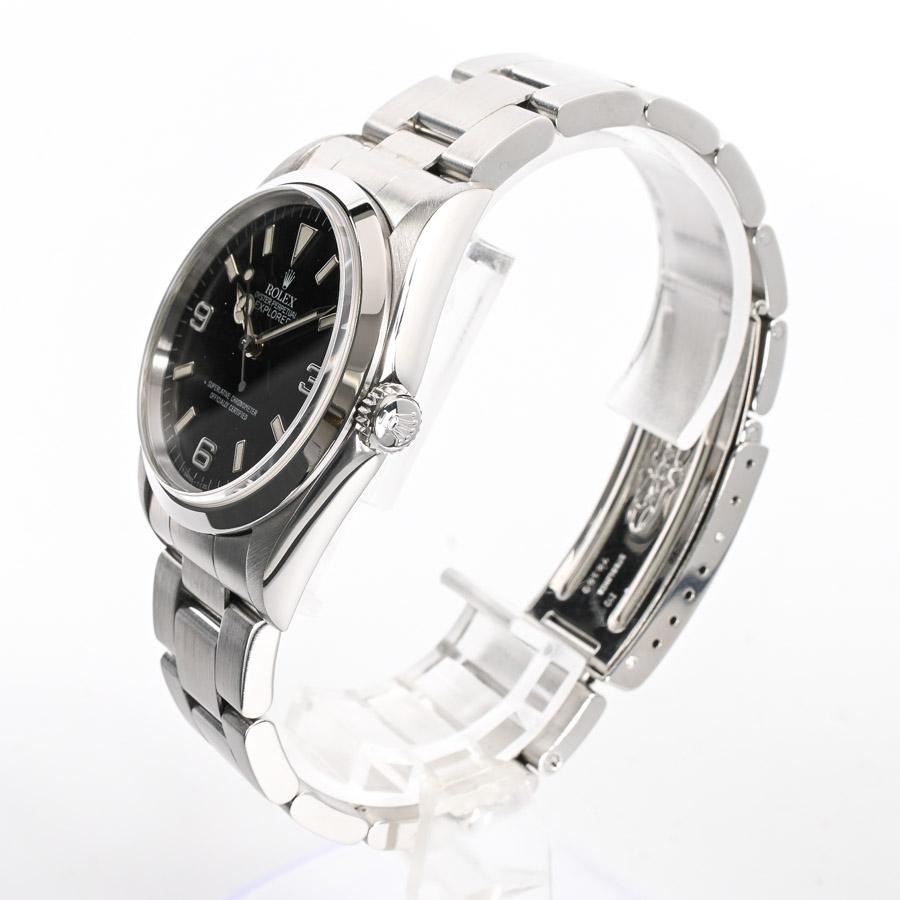 中古（目立った傷や汚れなし）ロレックス エクスプローラー1 腕時計 14270 U番 ブラック メンズ 中古A品