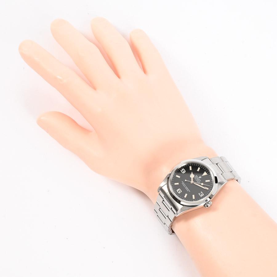 中古（目立った傷や汚れなし）ロレックス エクスプローラー1 腕時計 14270 U番 ブラック メンズ 中古A品