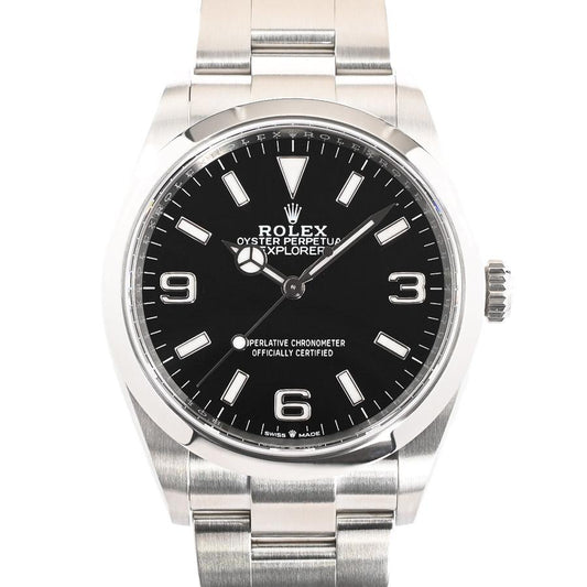 中古（目立った傷や汚れなし）ロレックス エクスプローラー36 腕時計 124270 ランダム品番 ブラック369 メンズ 中古A品